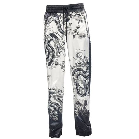 dolce gabbana dragon summer 2009|Dolce & Gabbana Men's White Black Satin Dragon Print Pants.